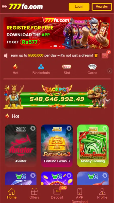 777Fe Game Home Screen – Explore Games and Start Earning Real Cash